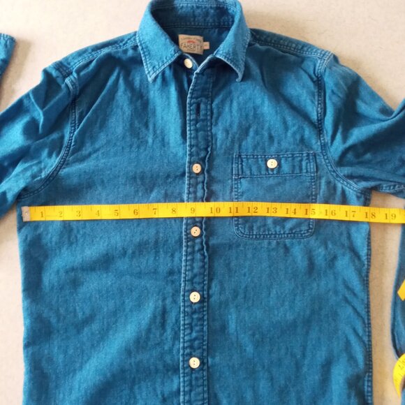 Faherty indigo denim Long Sleeve Button Up Cotton shirt size XS - Picture 4 of 6